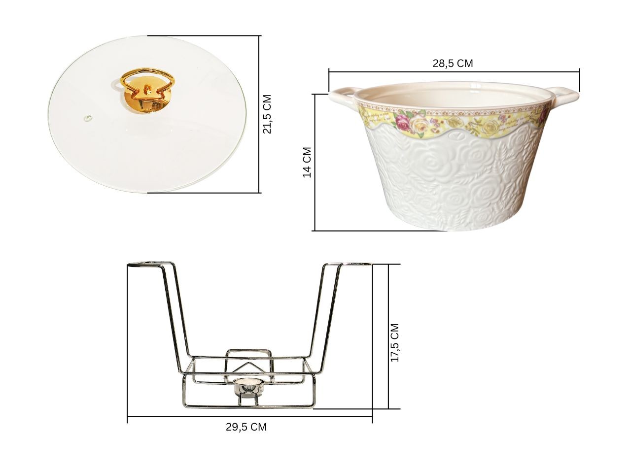 Vicenza Penghangat Makanan Bulat - Mawar BA919